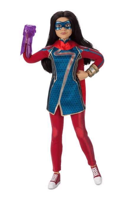 Ms. Marvel Doll / shop it <a href=https://www.shopdisney.com/ms.-marvel-special-edition-doll-ms.-marvel-460025924321.html?isProductSearch=0&plpPosition=1&guestFacing=Toys>here</a>