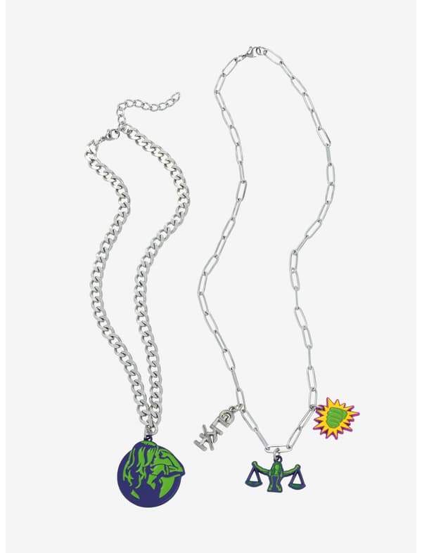 She-Hulk icon necklace / shop it <a href= https://www.hottopic.com/product/marvel-she-hulk-attorney-at-law-icon-necklace-set/19568492.html>here</a>