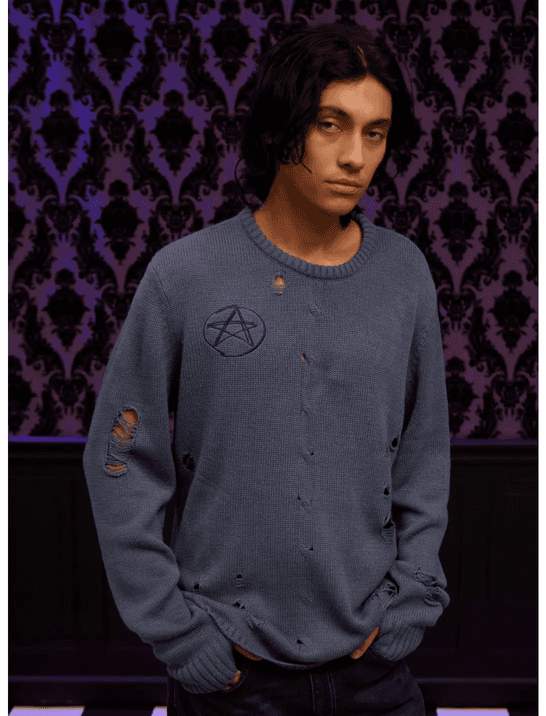 Our Universe Marvel Agatha All Along Teen Destructed Sweater