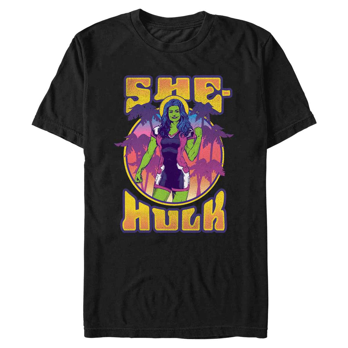 She-Hulk paradise t-shirt / shop it <a href=https://www.hottopic.com/product/marvel-she-hulk-attorney-at-law-paradise-t-shirt/19883151.html>here</a>