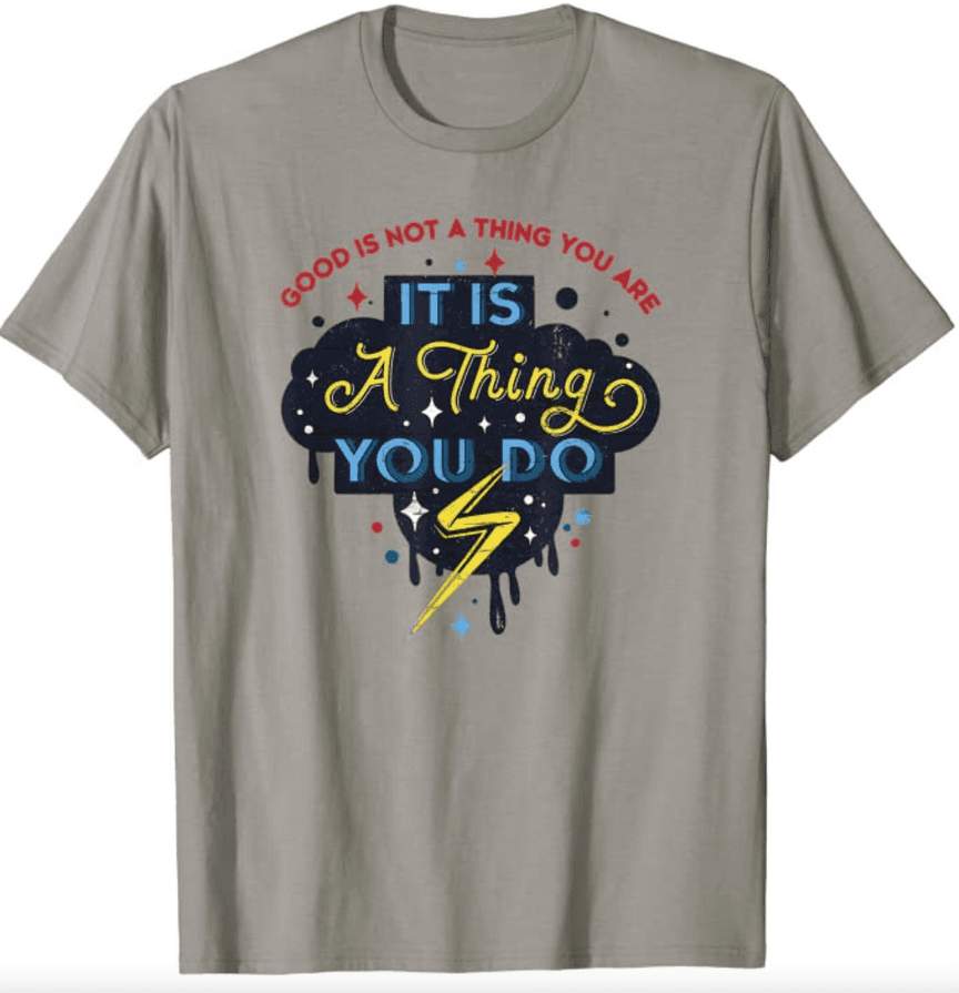 Ms. Marvel drippy quote t-shirt / shop it <a href=https://www.amazon.com/Marvel-Thing-Drippy-Quote-T-Shirt/dp/B09YSVC5S7>here</a>