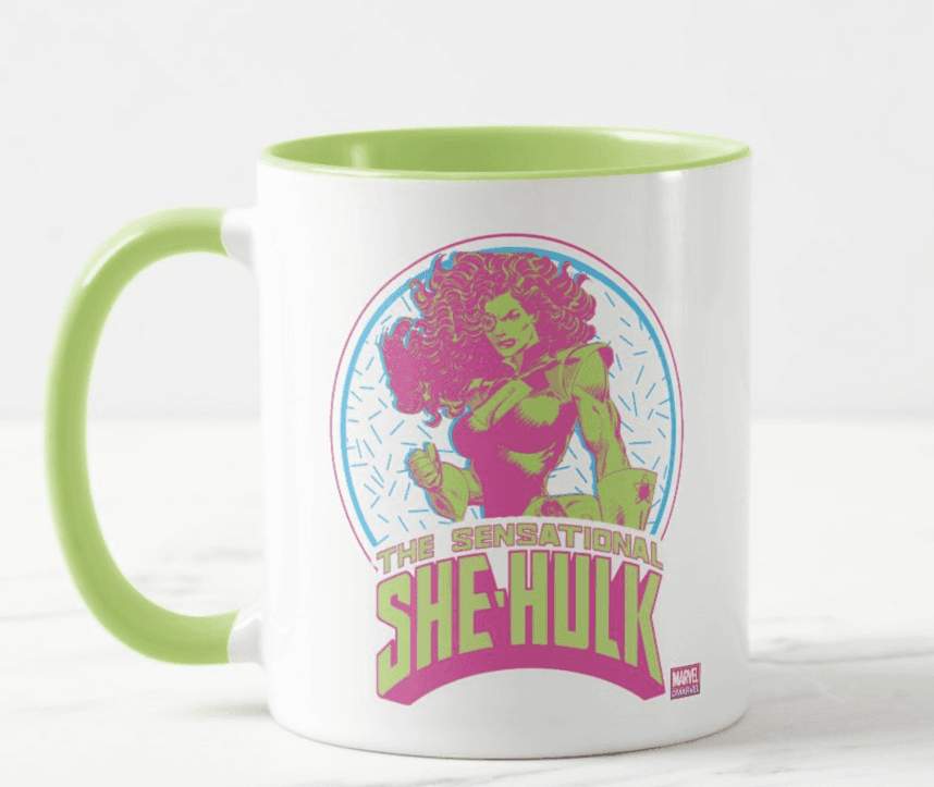 She-Hulk mug / shop it <a href= https://www.zazzle.com/the_sensational_she_hulk_90s_graphic_mug-168271262047400193 >here</a>