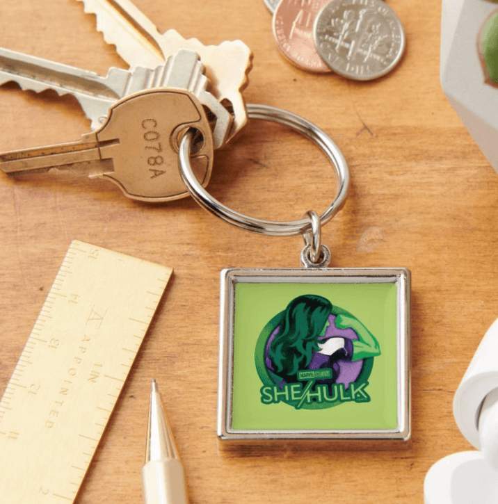 She-Hulk keychain / shop it <a href=https://www.zazzle.com/she_hulk_icon_keychain-146709033088834051>here</a>
