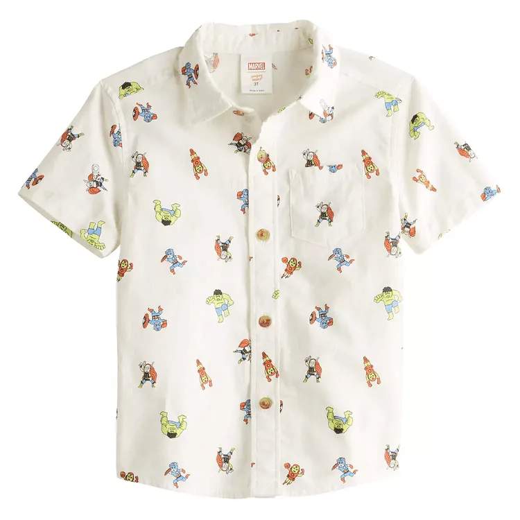 Boys 4-8 Jumping Beans® Marvel Avengers Short Sleeve Button Front Shirt