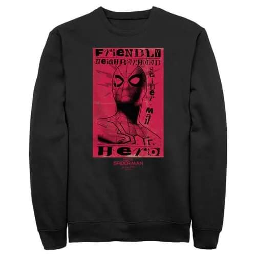 Marvel Men's Marvel Spider-Man: No Way Home Friendly Neighborhood Hero Red Sweatshirt