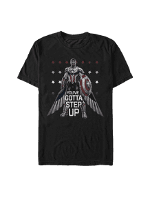 Falcon Step Up t-shirt / shop it <a href=https://www.hottopic.com/product/marvel-the-falcon-and-the-winter-soldier-falcon-step-up-t-shirt/15905622.html>here</a>