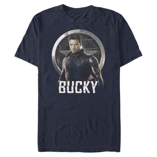 <a href=https://www.hottopic.com/product/marvel-the-falcon-and-the-winter-soldier-bucky-emblem-t-shirt/15557148.html>Bucky Emblem T-Shirt</a> / Hot Topic