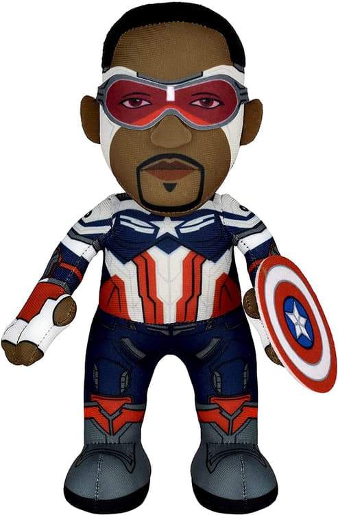 <a href=https://www.amazon.com/Bleacher-Creatures-Marvel-Captain-America/dp/B0937H67VX>Bleacher Creatures Marvel Captain America, 10” Plush</a> / Amazon