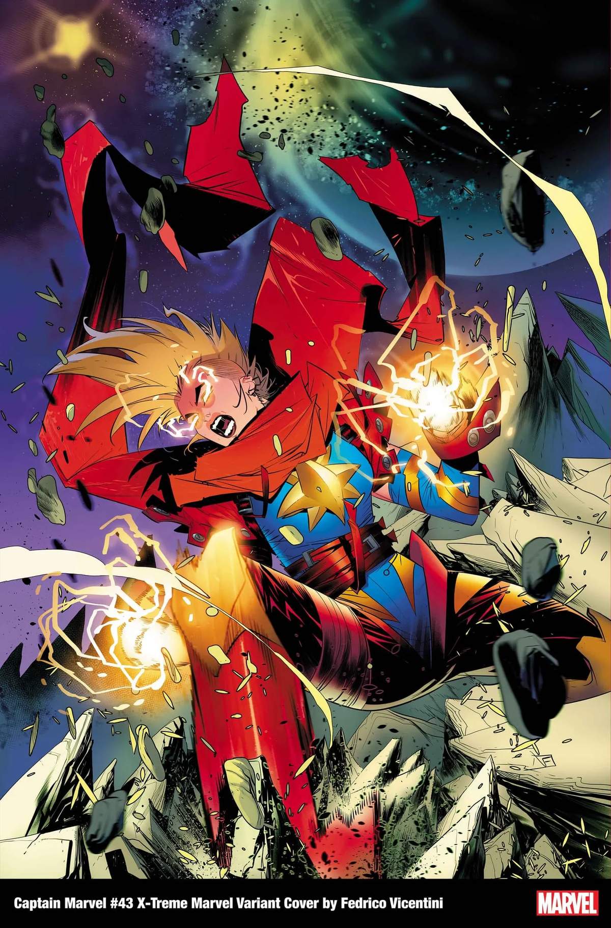 CAPTAIN MARVEL #43 X-TREME MARVEL VARIANT COVER by FEDERICO VICENTINI