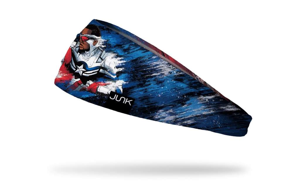 <a href=https://www.junkbrands.com/products/sam-wilson-captain-america-bbl>Sam Wilson: Captain America Headband</a> / Junk Brands