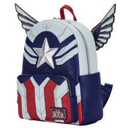 Falcon Captain America Cosplay Mini Backpack / shop it <a href=https://www.loungefly.com/products/falcon-captain-america-cosplay-mini-backpack>here</a>