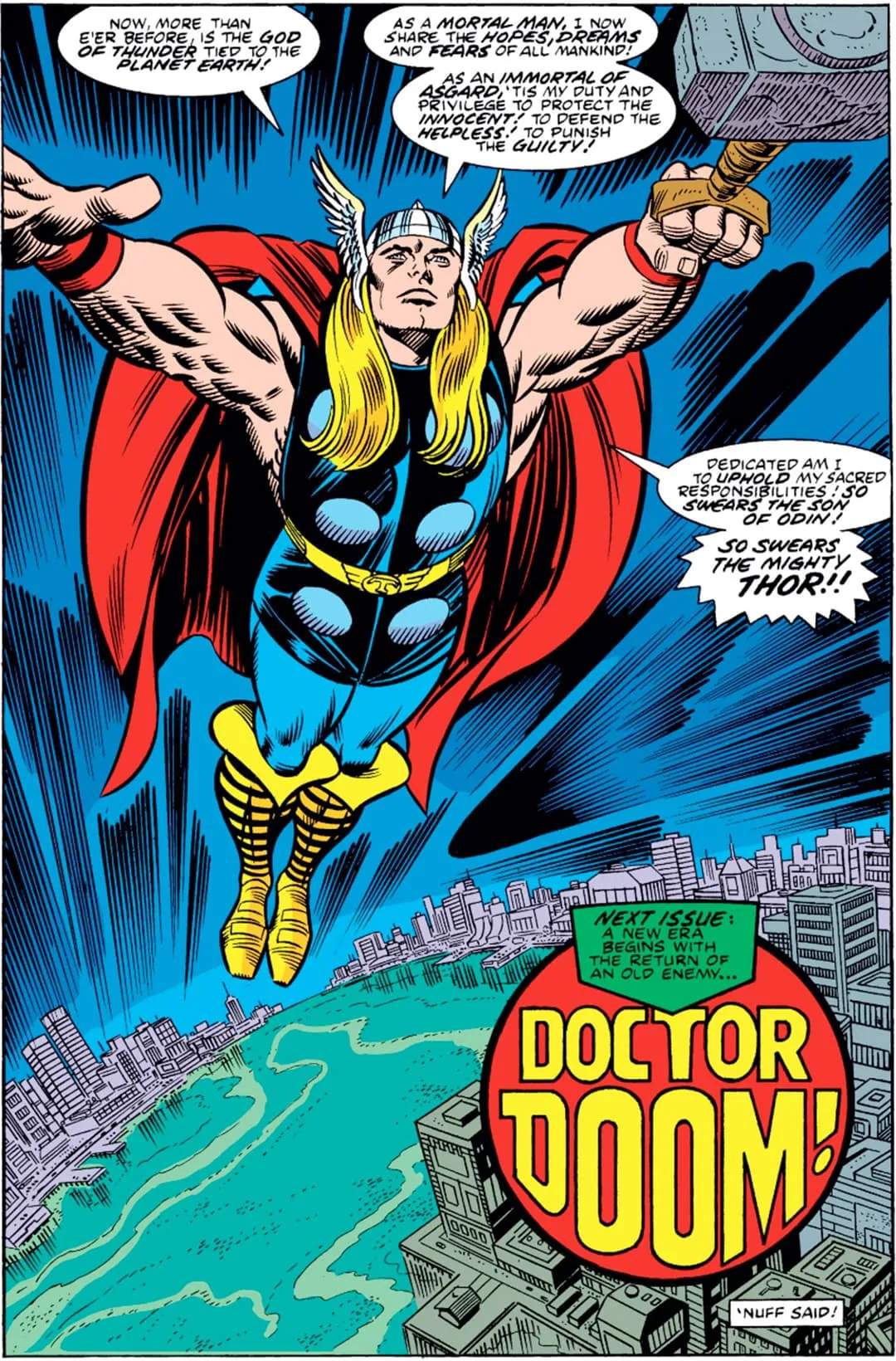 Thor declaring his protection of Earth