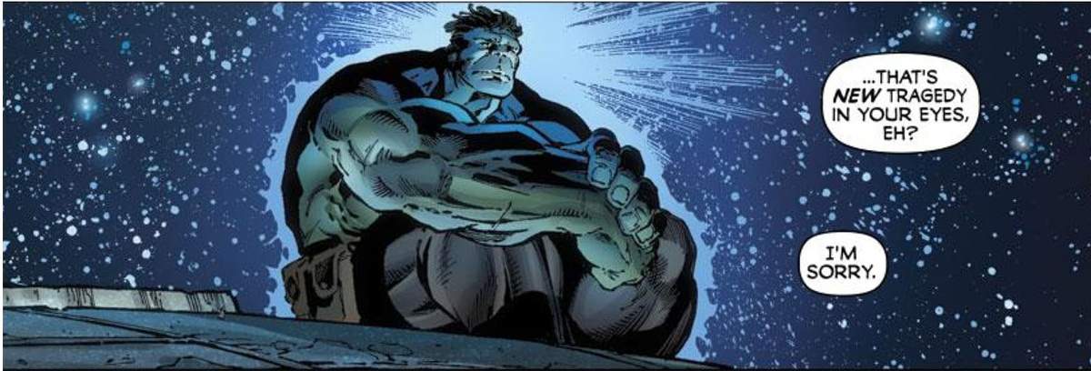 Hulk staring into the stars