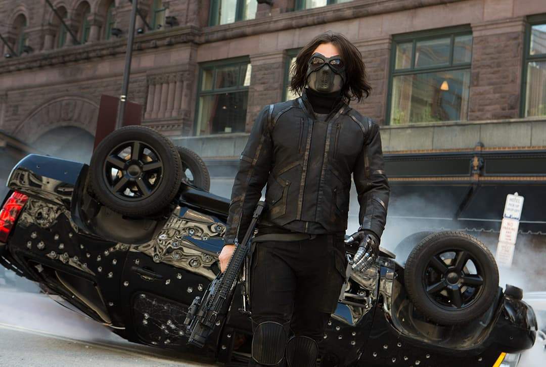 Winter Soldier (Bucky Barnes) first fight with Captain America (Steve Rogers)