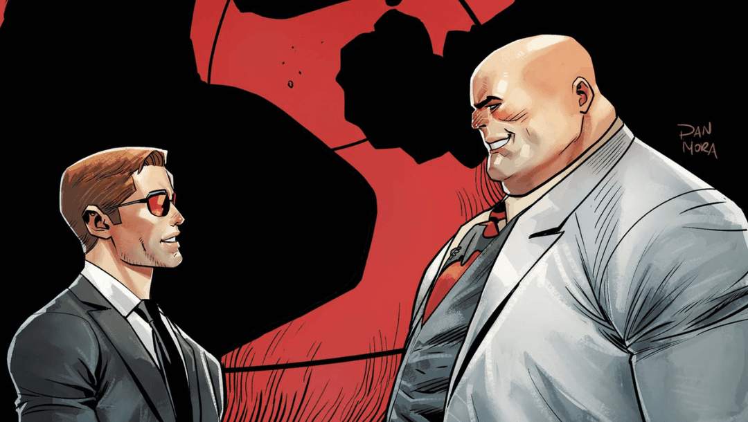 Kingpin and Matt Murdock shake hands