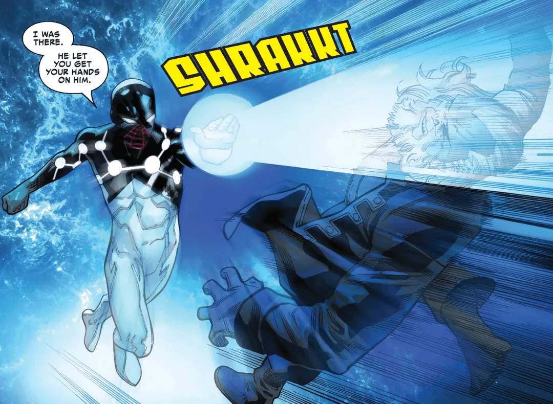 Miles battles Solus with the Enigma Force