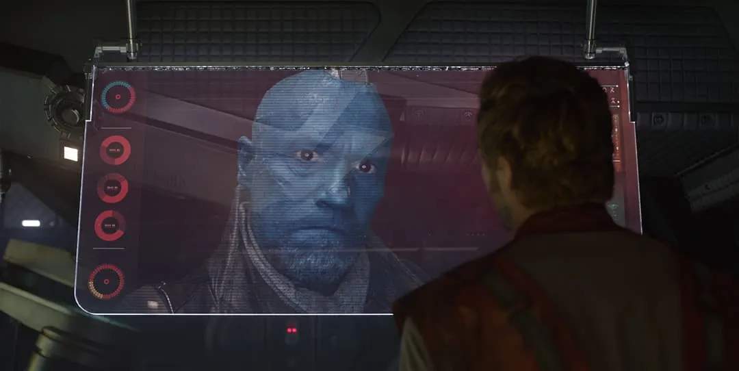 Yondu on a video call with Peter Quill