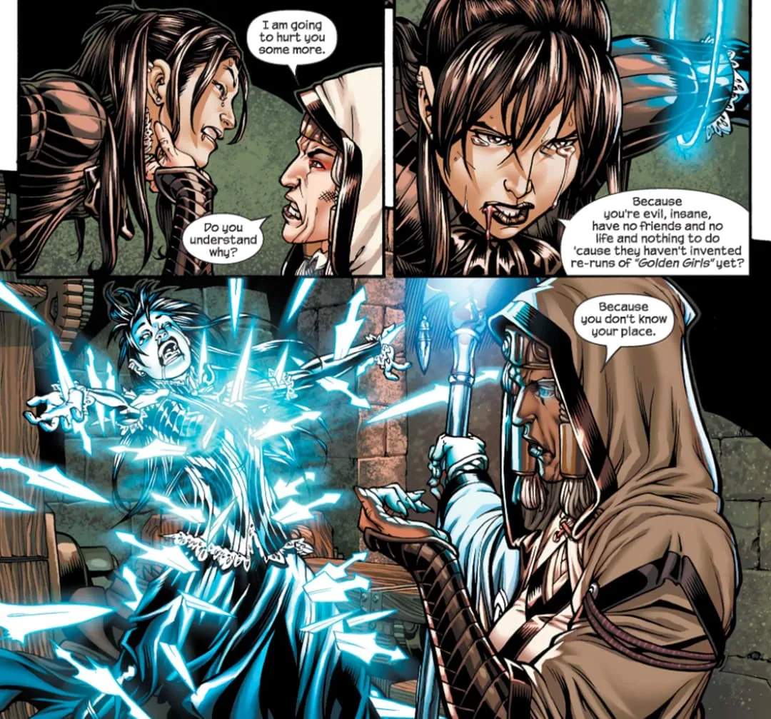 Nico is tortured by the Witchbreaker.
