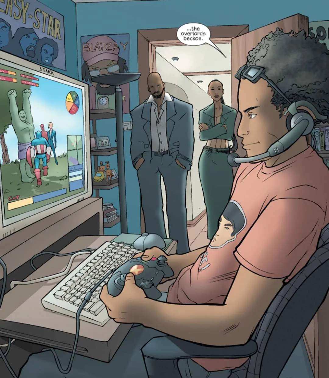 Alex playing video games.