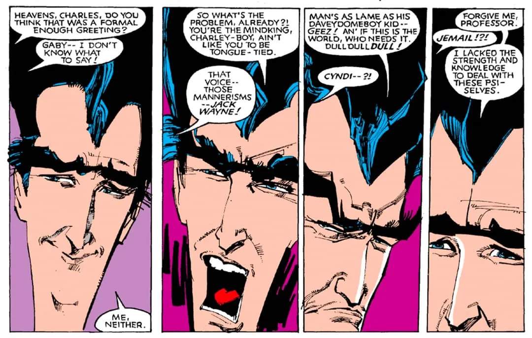 David exhibiting the personalities of Cyndi, Jack Wayne and Jemail