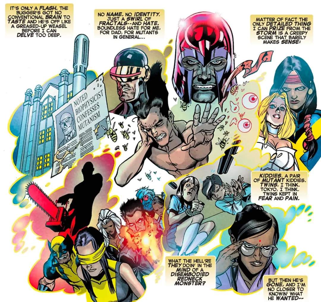 Some of the various personalities David has absorbed and that now live inside his mind