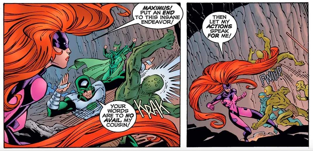 Medusa fighting Maximums with Karnak
