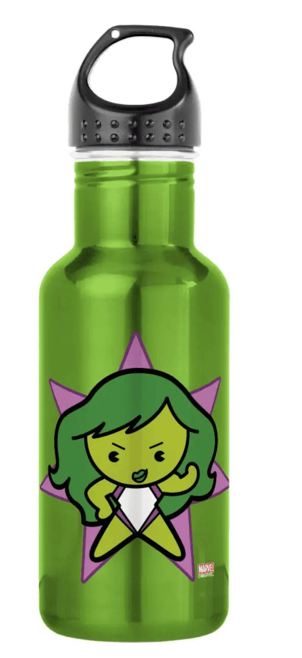 She-Hulk flex waterbottle / shop it <a href= https://www.zazzle.com/kawaii_she_hulk_flex_water_bottle-256180557215055727>here</a>