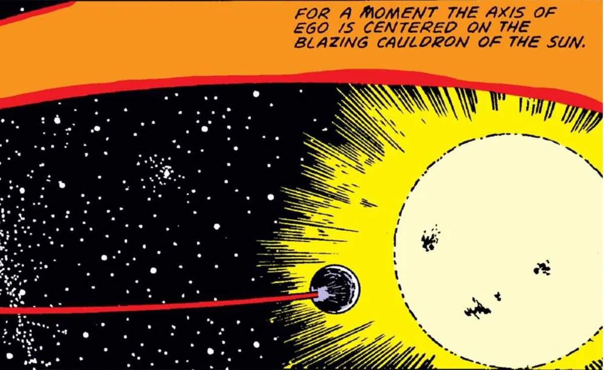 Ego is destroyed when it's propelled into the sun