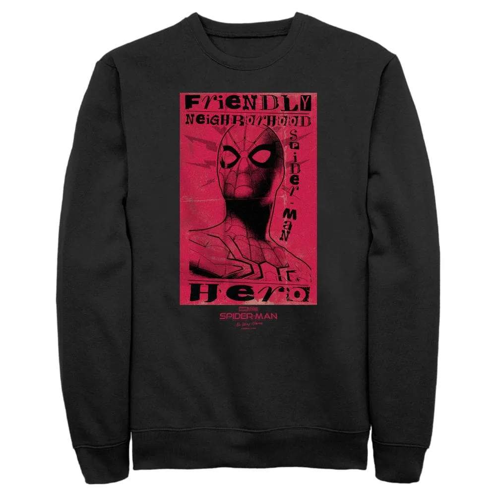 Marvel Men's Marvel Spider-Man: No Way Home Friendly Neighborhood Hero Red Sweatshirt