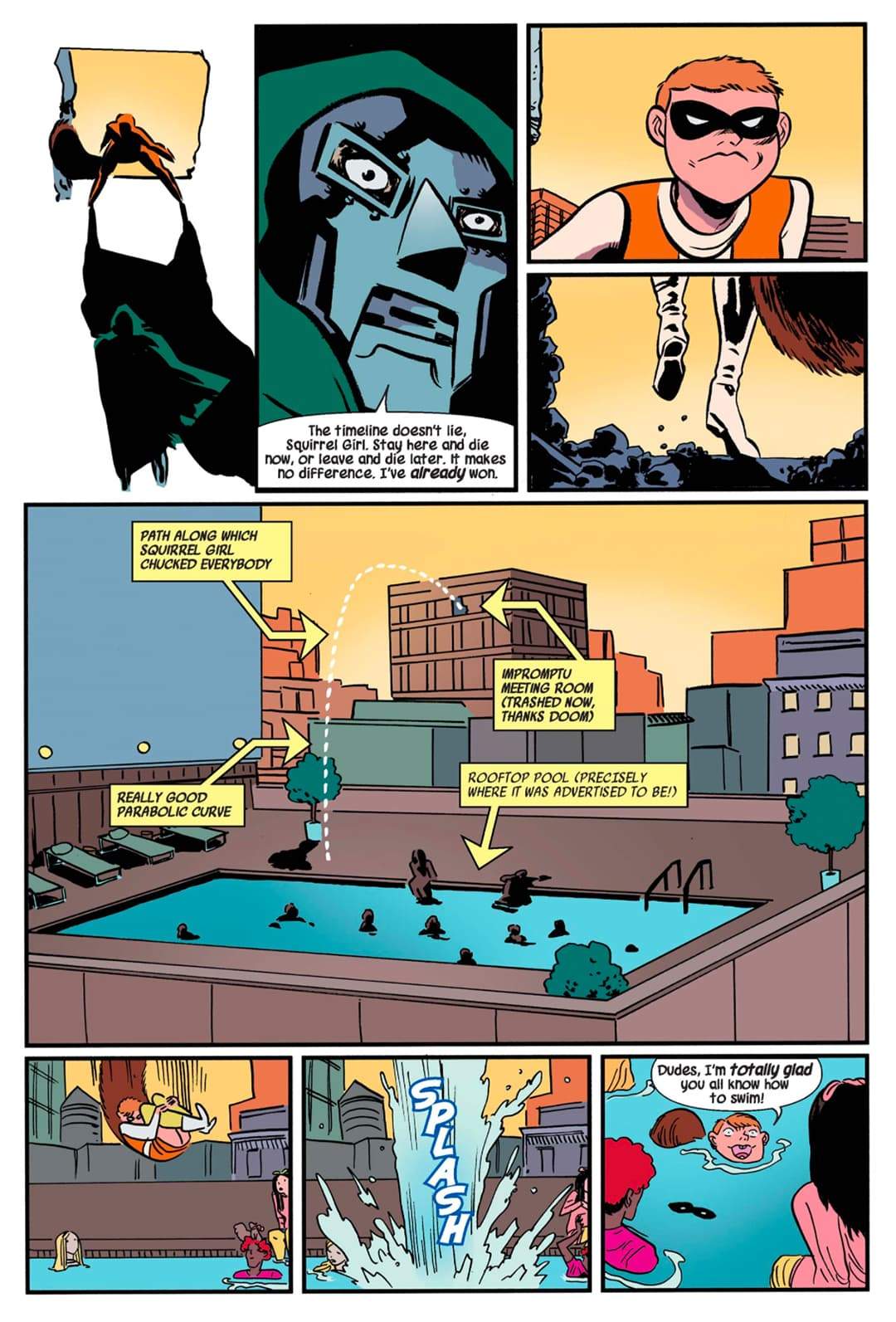 Squirrel Girl fighting Doctor Doom