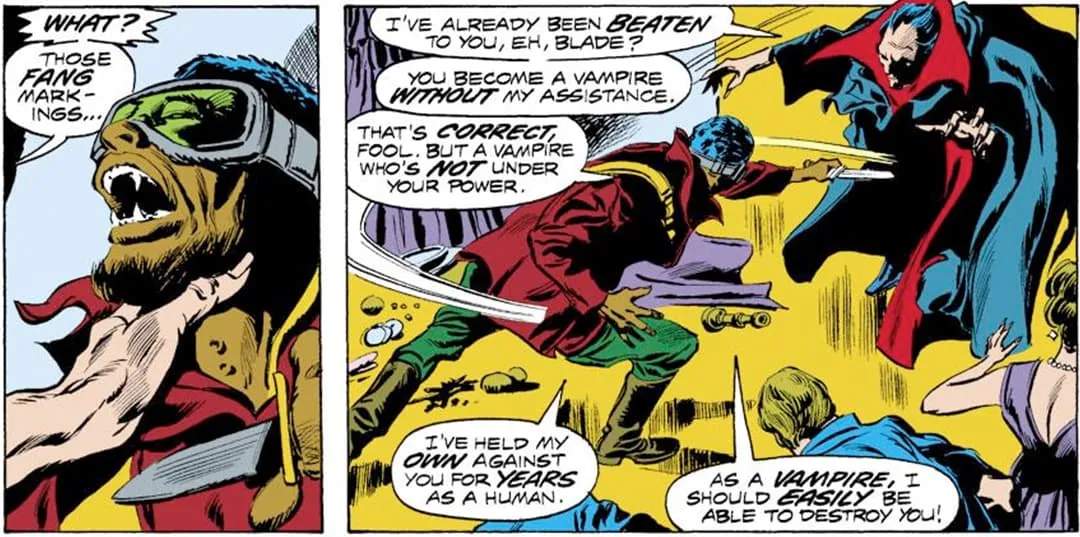 Blade fighting with vampire powers