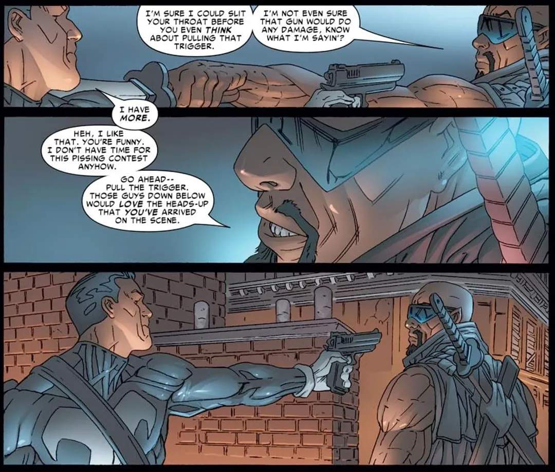 Blade in confrontation