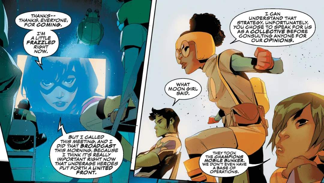 Lunella calling out Ms. Marvel's leadership decision