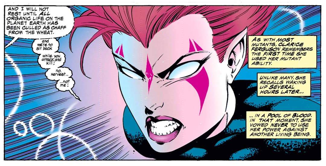 Blink using her powers for the first time