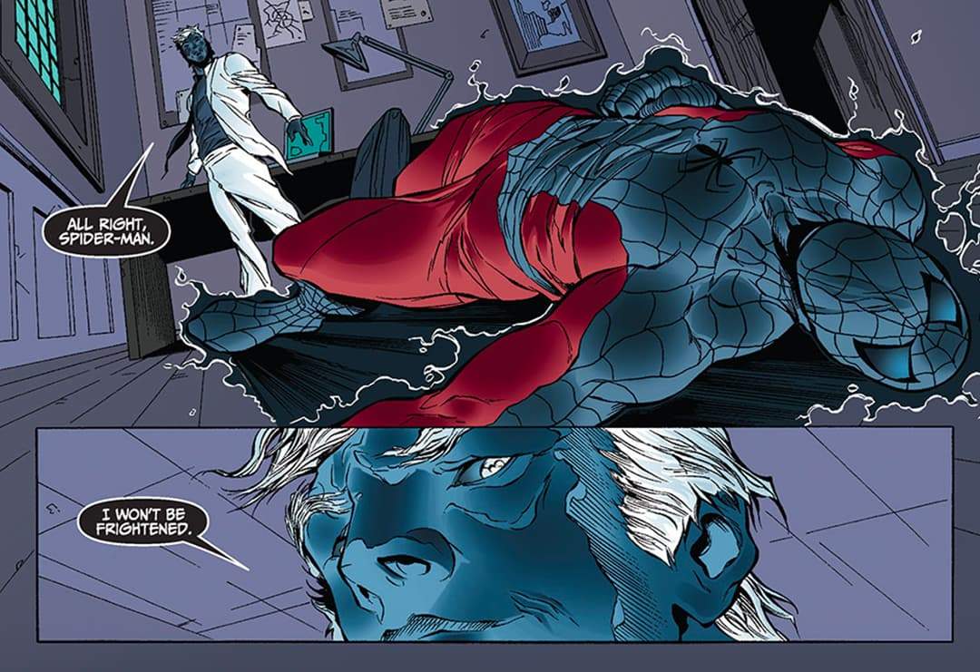 Mr. Negative fighting Spider-Man