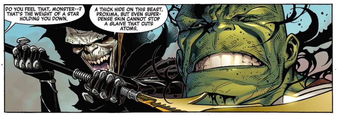 True to his name, Corvus wields a mighty cosmic glaive that appears to be the source of much of his power.