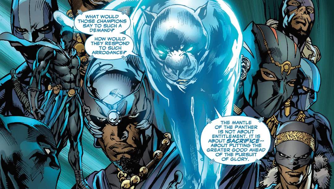 Black Panther communing with Panther God