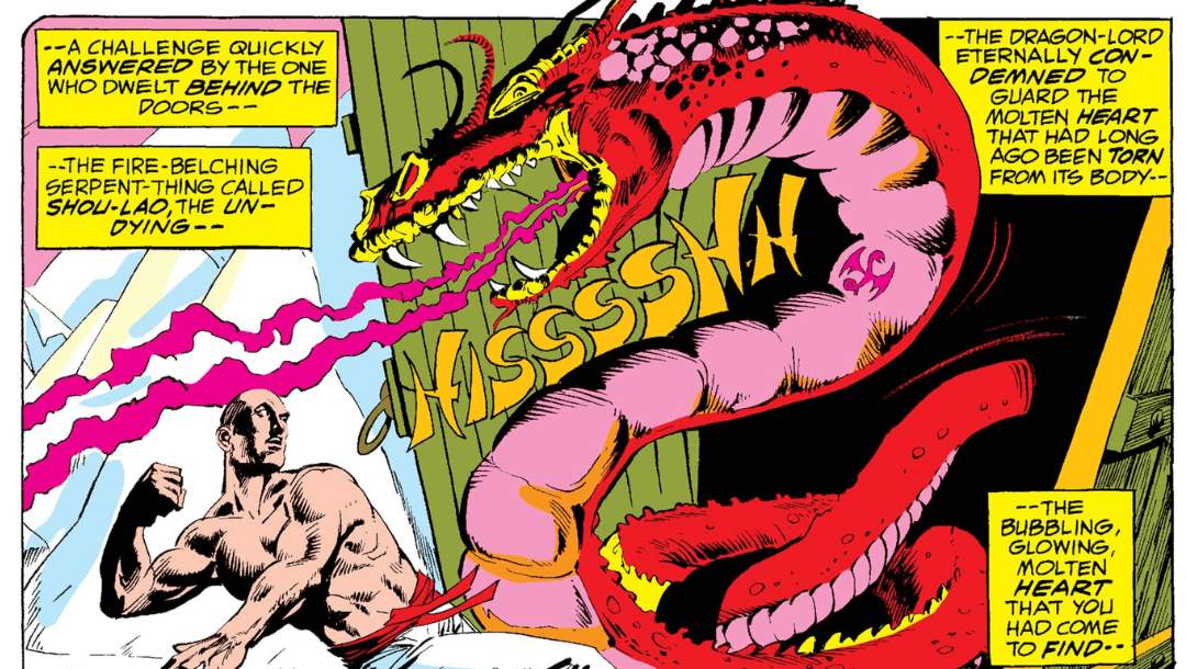 Danny Rand fighting the dragon Shou-Lao