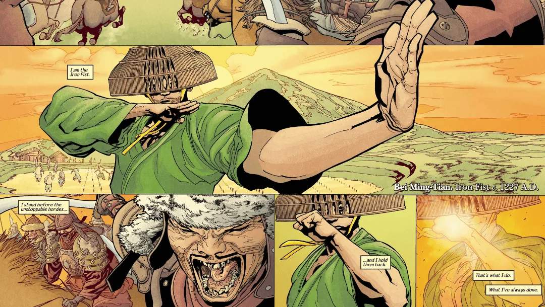 Bei-Ming Tian defending villages from armies of Khan