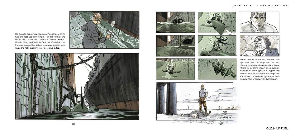 Marvel Studios' The Infinity Saga - Captain America: The First Avenger - The Art of the Movie | Kruger Chase Scene storyboards