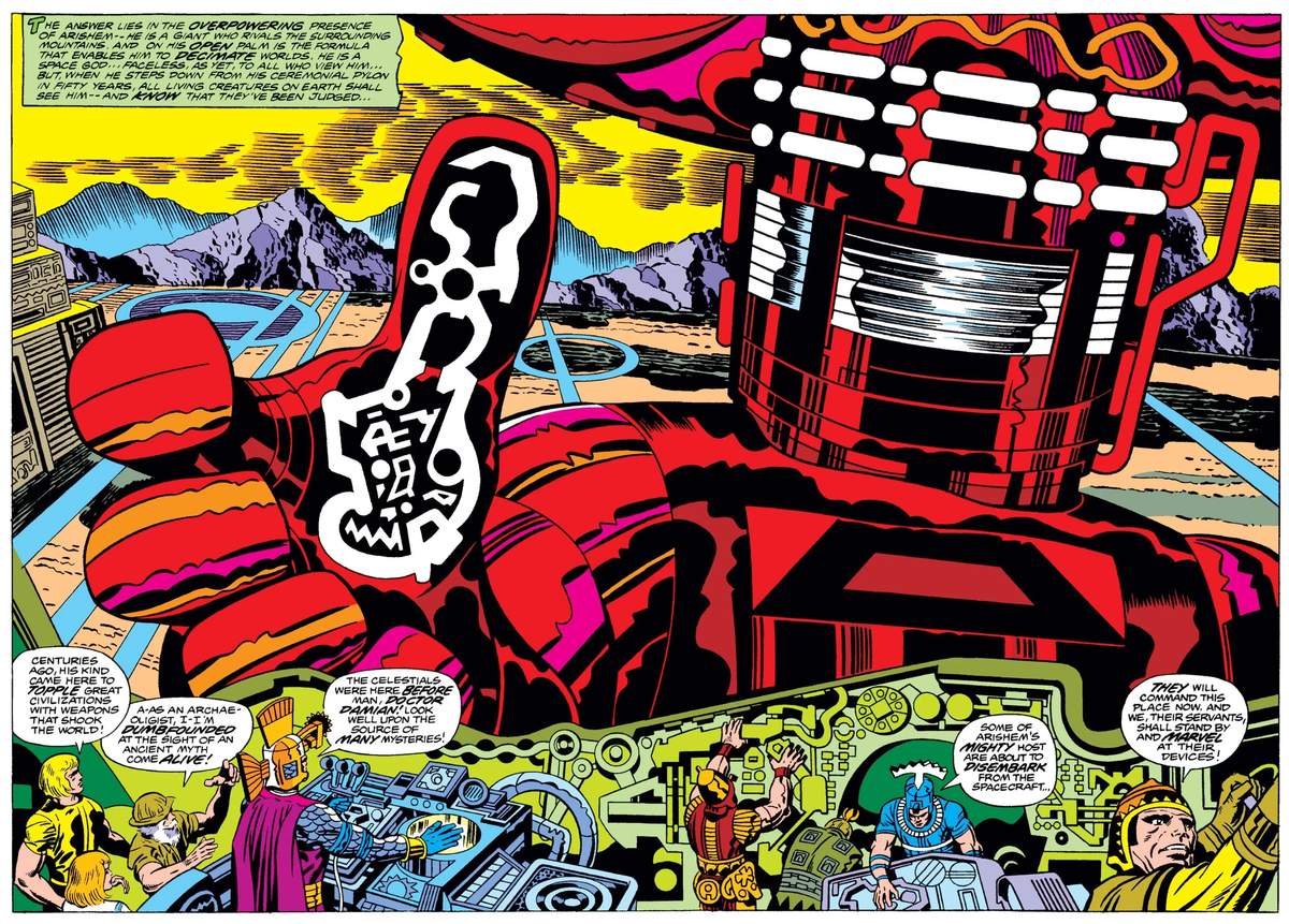 Arishem acts as a judge in ETERNALS (1976) #3.