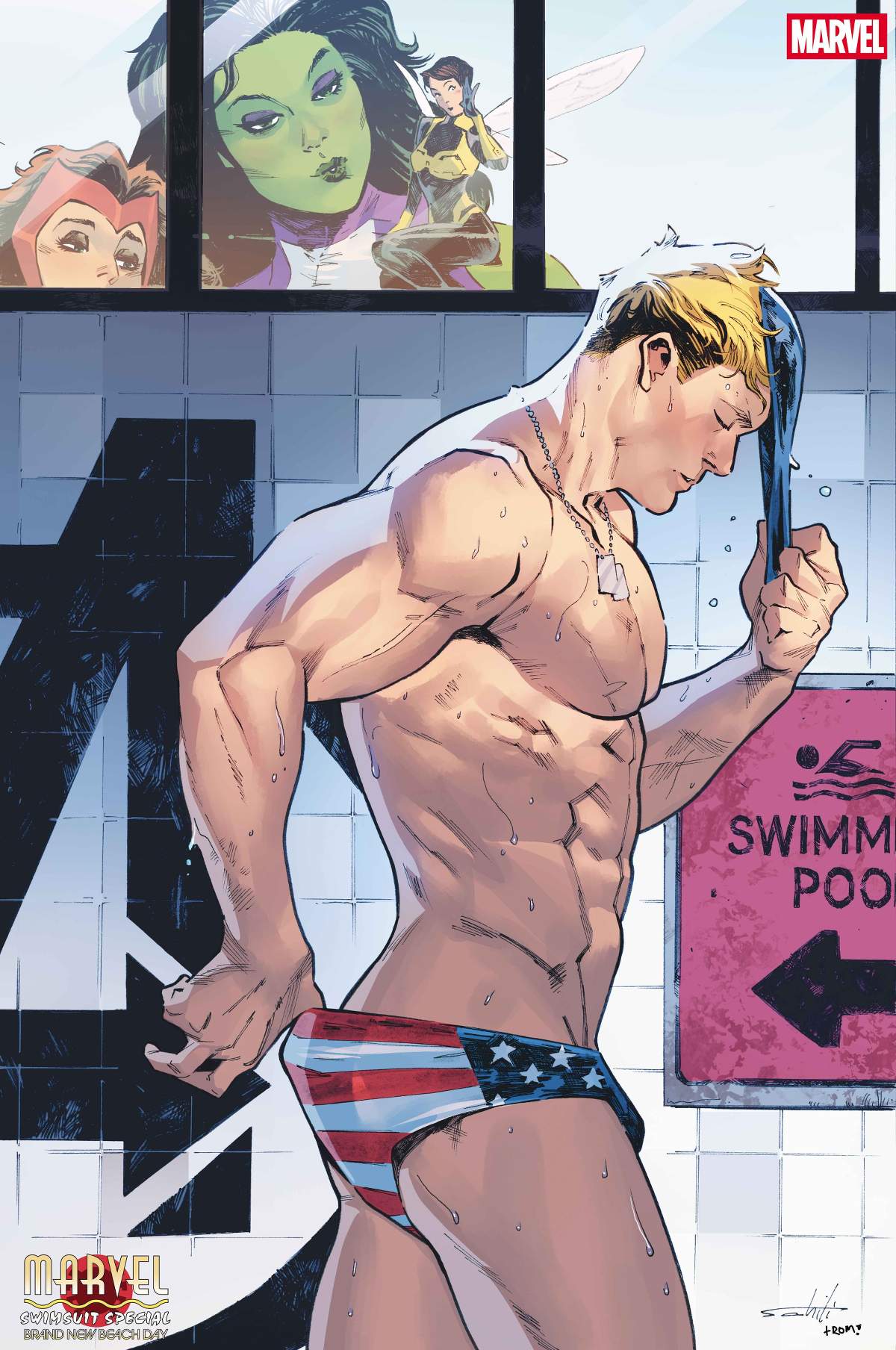 Marvel Swimsuit Special: Brand New Beach Day #1 Pinup by Valerio Schiti