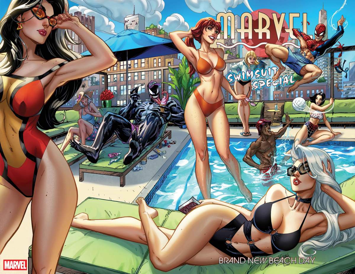 Marvel Swimsuit Special: Brand New Beach Day #1 Cover by J. Scott Campbell