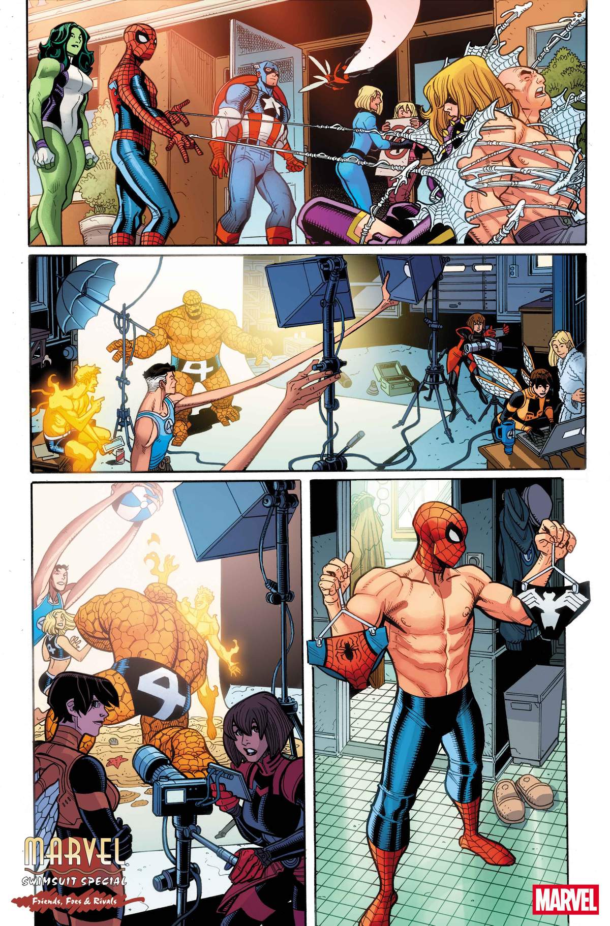 MARVEL SWIMSUIT SPECIAL: FRIENDS, FOES & RIVALS #1 Art by NICK BRADSHAW