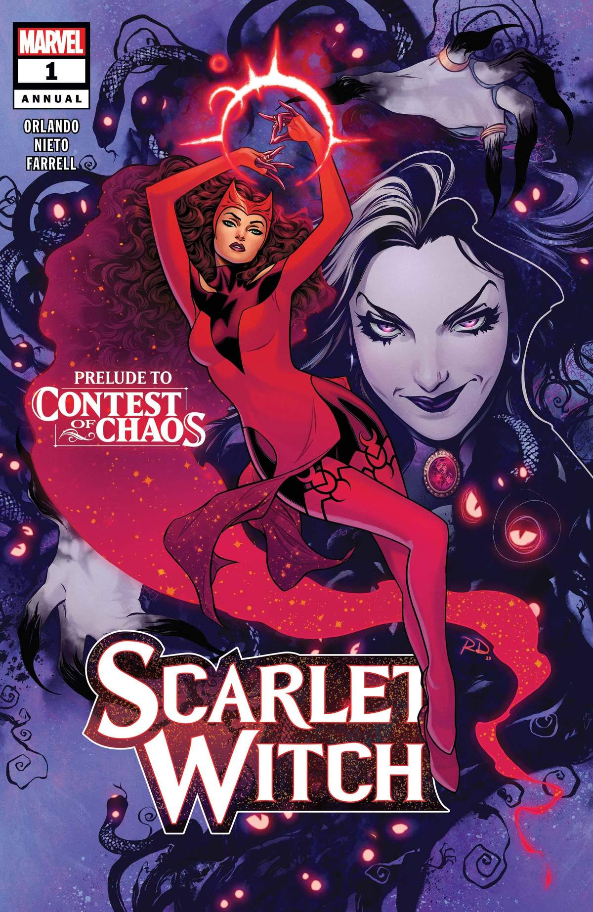 Cover to SCARLET WITCH ANNUAL (2023) #1 by Russell Dauterman.