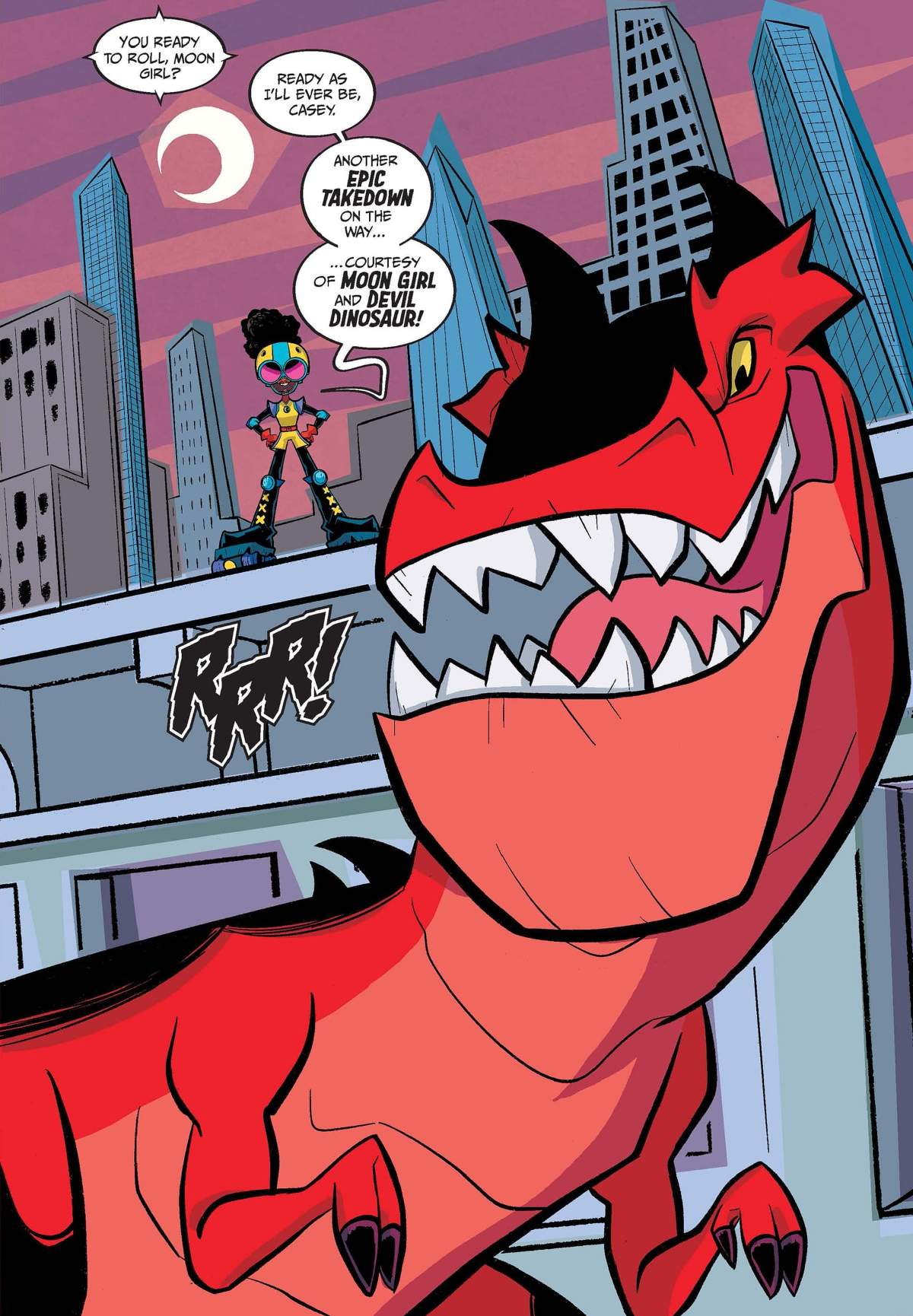Preview from Moon Girl and Devil Dinosaur: Wreck and Roll!