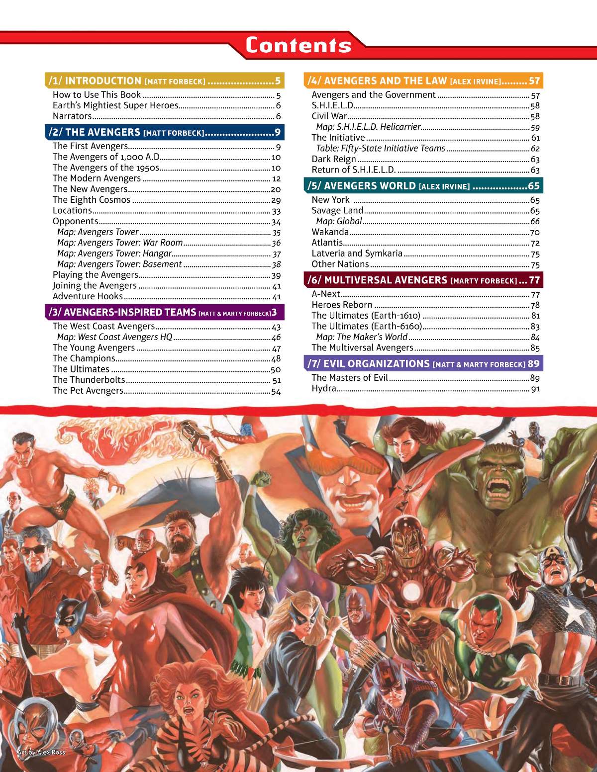 Avengers Expansion Table of Contents