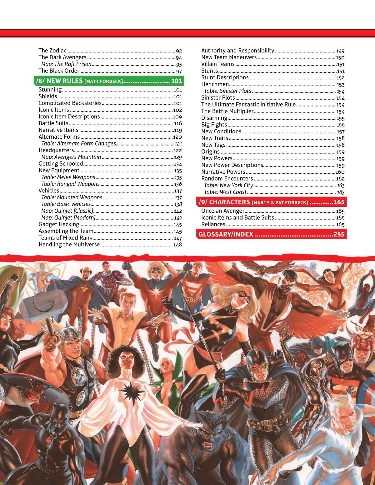 Avengers Expansion Table of Contents