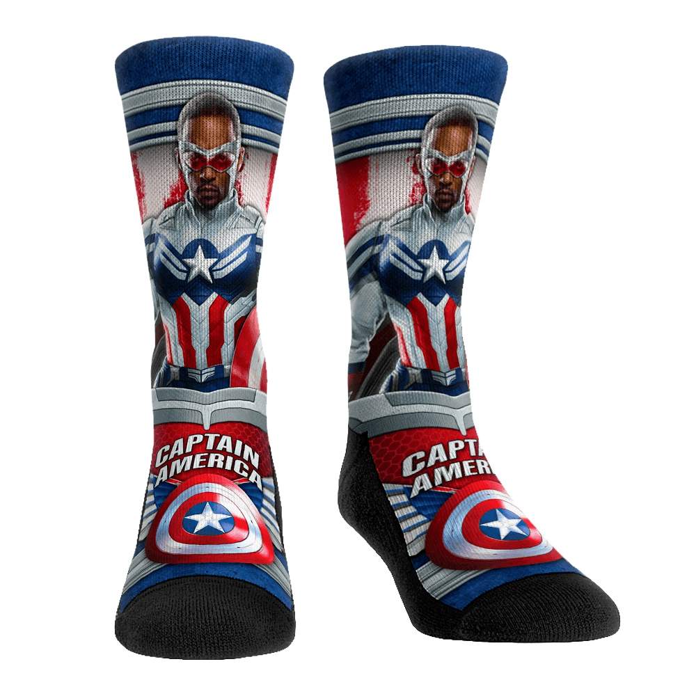 <a href=https://rockemsocks.com/collections/the-falcon-and-the-winter-soldier/products/captain-america-sam-wilson-hero-pose>Captain America: Hero Pose</a> / Rock ‘Em Socks