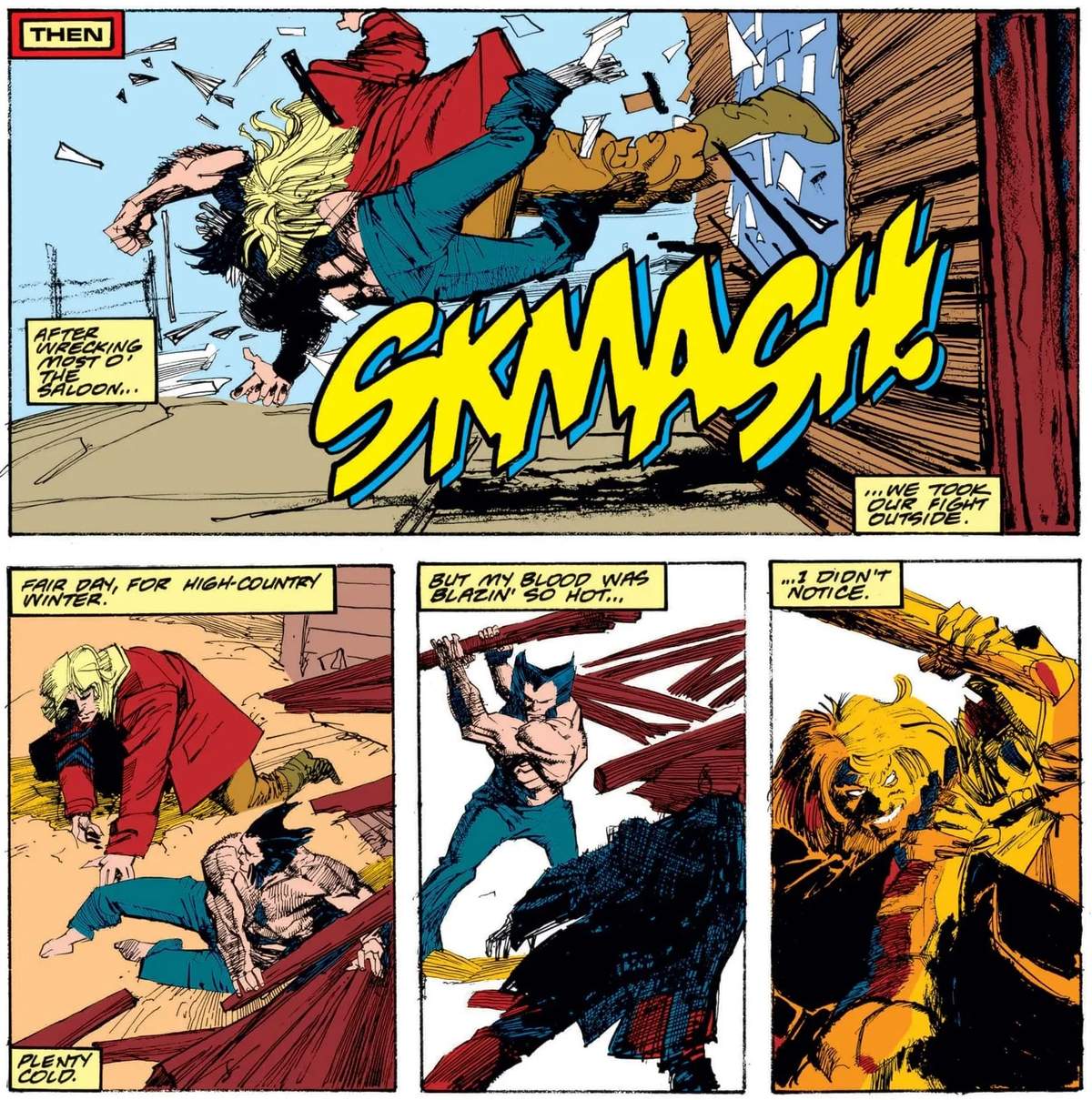 Wolverine avenges Silver Fox, and kicks off a century-long feud, in WOLVERINE (1988) #10.